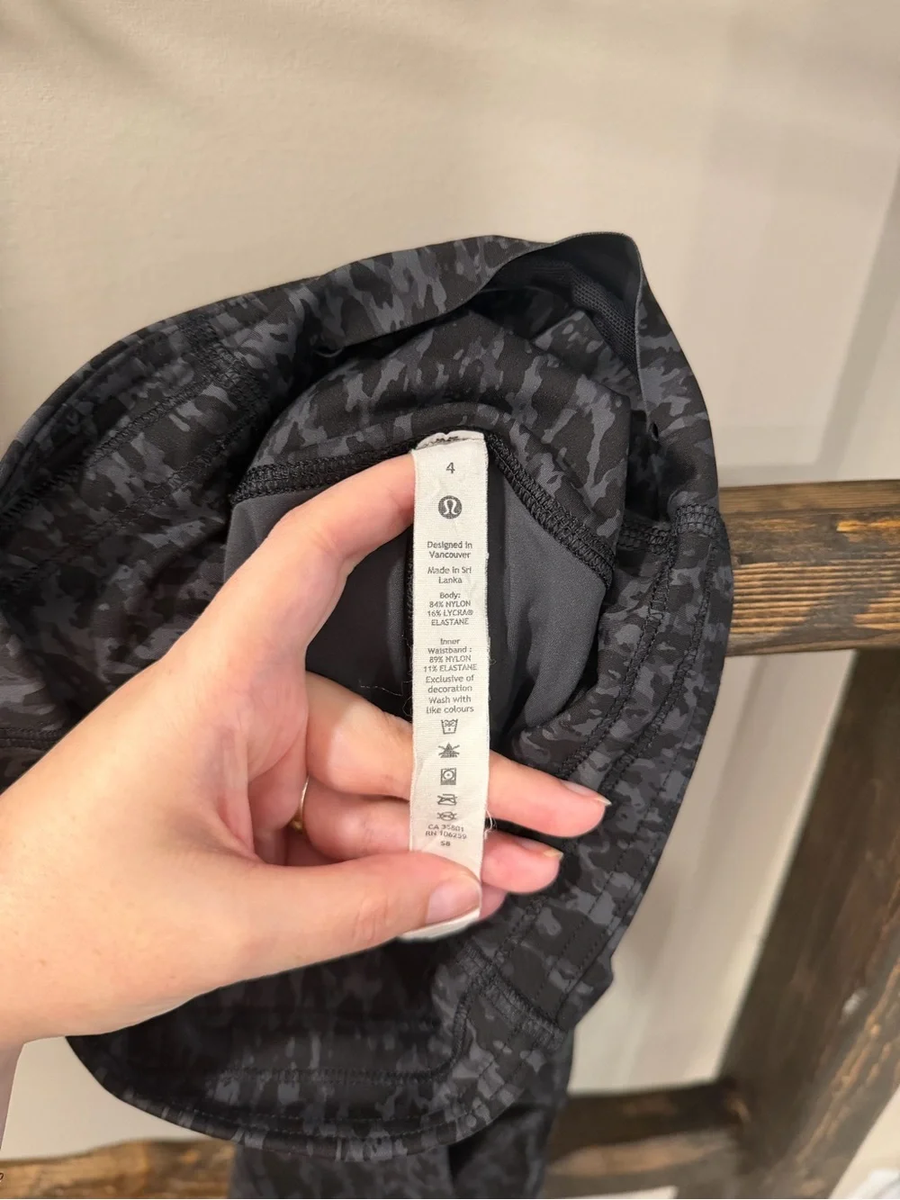 Lululemon Base Pace HR Tight 25” in Nulux Gray and Black Leopard Print Leggings